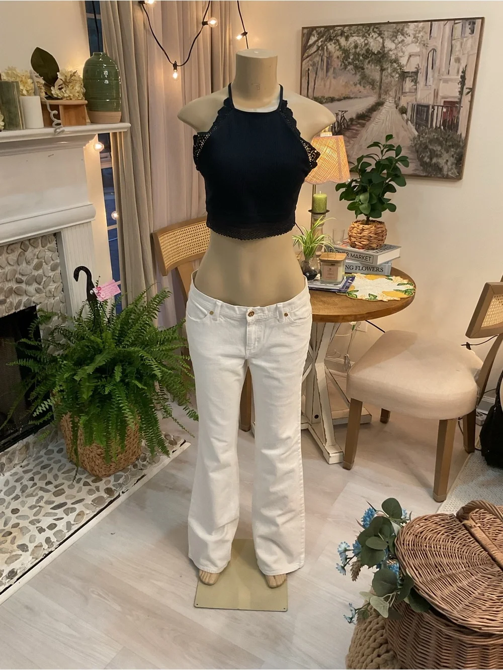 Tory Burch White Wide-Leg Jeans